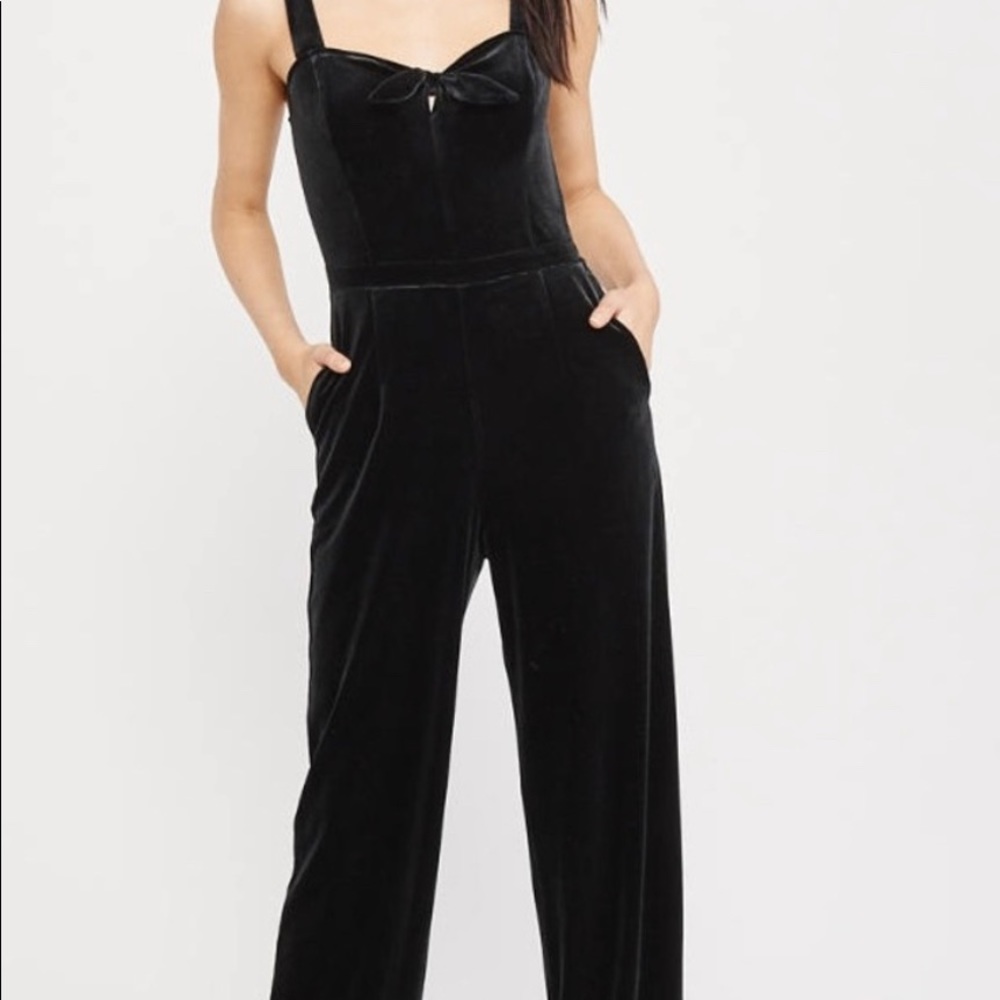 Abercrombie & Fitch Black Velvet Jumpsuit